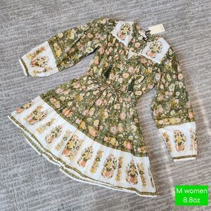 Elan women's Bohemian tiered long sleeve mini dress size M